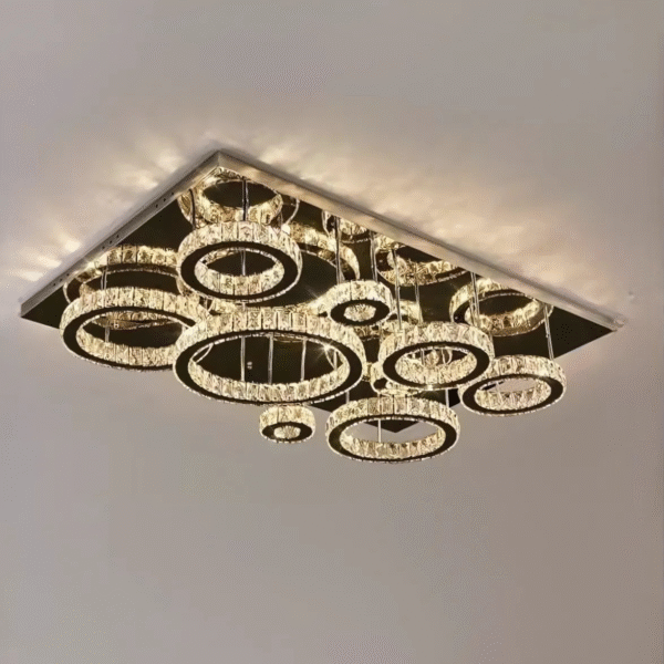 โคมไฟเพดานคริสตัล LED วงกลม