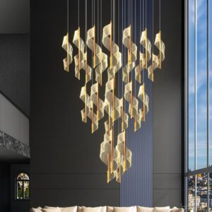 โคมไฟระย้าดูเพล็กซ์แผ่นเกลียว มีแกน PSL048