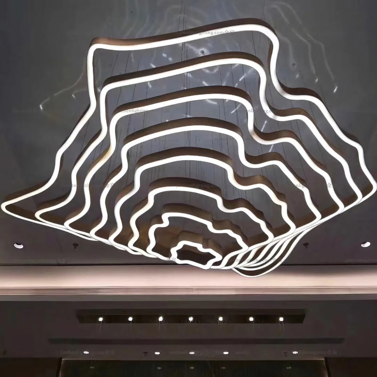 โคมไฟระย้าอลูมิเนียมดีไซน์หลายชั้น PSL030 - Image 2