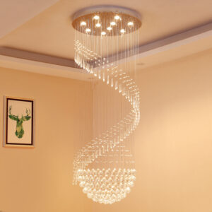 โคมไฟระย้าคริสตัลหรูหราบันไดวน PSL056