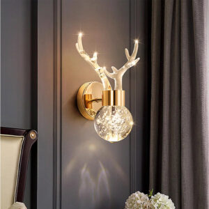 โคมไฟติดผนังคริสตัลเขากวาง PWL068