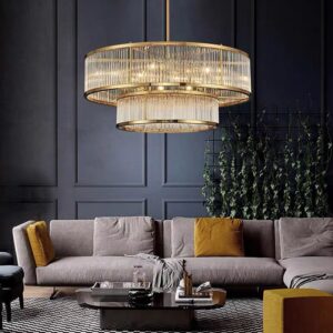 โคมไฟระย้าคริสตัลทรงกลมสไตล์อเมริกัน PSL071